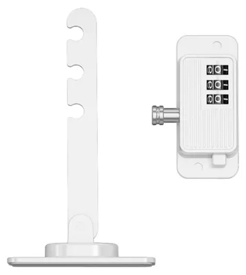 Immagine prodotto di INF Serratura Limitatrice per Finestra Combinata (2 Pezzi) — Gancio di Ventilazione, Blocco di Sicurezza a Vite in ABS+ferro per Finestre Scorrevoli, Porte Scorrevoli in Vetro, Armadietti e Cassetti, Colori Multipli Bianco