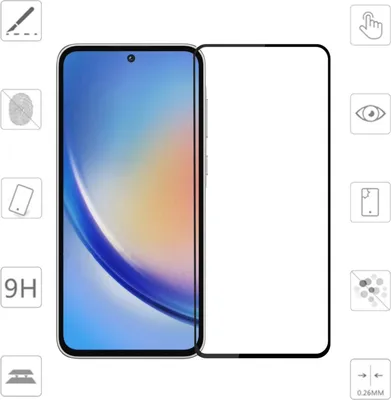 Image de Pour Samsung Galaxy A35 : 2 protections d'écran 3D Full LCD en verre trempé H9 avec protection latérale