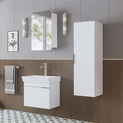 Immagine prodotto di Set di mobili da bagno Roomart LYCIA-60, 4 pezzi, larghezza 59 cm, bianco