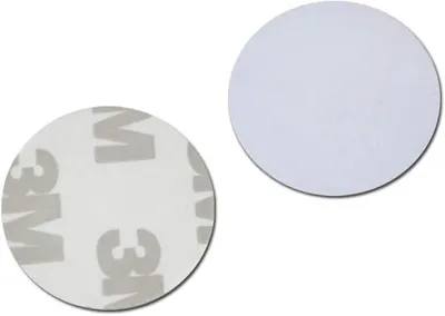 Produktbild von 10x WEISS RFID Tag 125Khz COIN 25mm Ø PVC Transponder Selbstklebend Wasserdicht