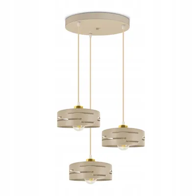 Produktbild von LUXOLAR Pendelleuchte Laser 3-flammig Beige Gold E27 höhenverstellbar