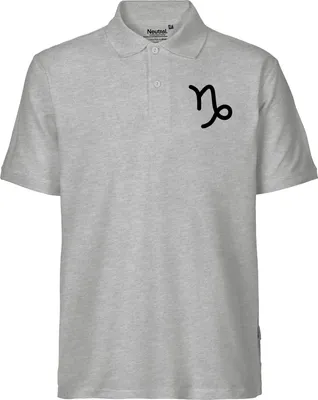 Produktbild von Huuraa Herren Polo Shirt Steinbock Sternzeichen Zeichen XL Sport Grey Bio Baumwolle Fairtrade Poloshirt Geschenkidee