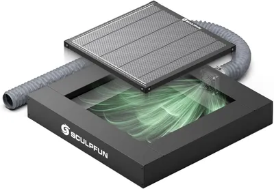 Produktbild von SCULP FUN- H5 Gen2 Honeycomb Wabenplatte: 650*650mm Honeycomb Bett mit Fume Extraction Fan