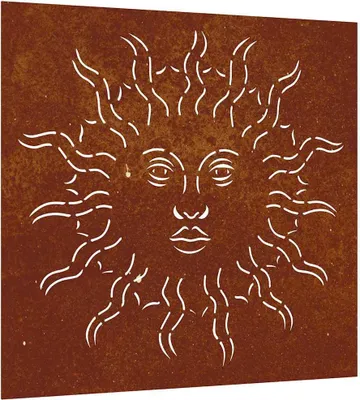 Immagine prodotto di vidaXL Decorazione murale da giardino 55x55 cm in acciaio corten design sole