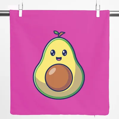 Produktbild von Huuraa Kissenbezug Avocado Comic 40x40cm Fuchsia Baumwolle Dekokissenbezug Geschenkidee