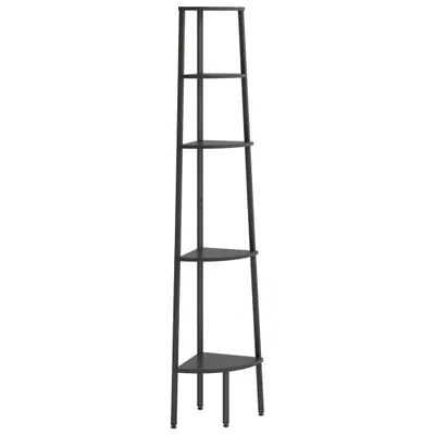 Obrázok produktu pre vidaXL Rohový regál s 5 policami čierny 45,5x31,5x180 cm