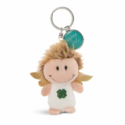 Produktbild von NICI Messenger Engel mit Kleeblatt Schlüsselanhänger, mit Anhänger Alles Gute, Schutzengel, Glücksbringer, 7 cm, 47523