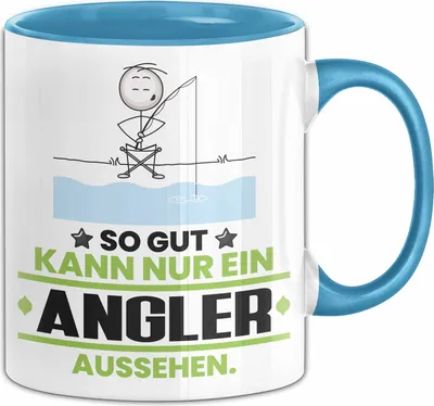 Produktbild von Angler Geschenk Tasse So Gut Kann Nur Ein Angler Aussehen Geschenkidee Kaffee-Becher (Blau)