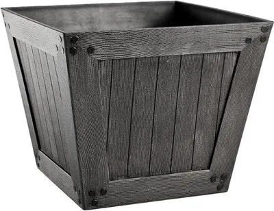 Immagine prodotto di Vaso quadrato in plastica da 31 cm, grigio scuro, per interni ed esterni