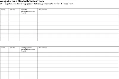 Produktbild von Nachweisheft für rote Kennzeichen A5 quer 8 Blatt Packung mit 10 Stück