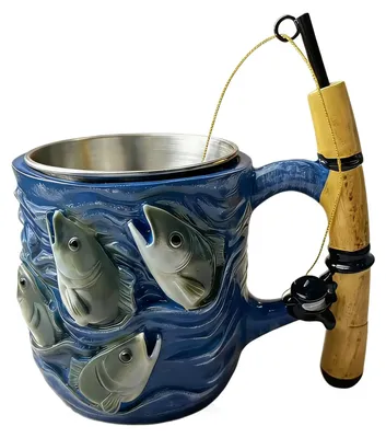 Angelbecher Keramik 300 ml Blumenmuster Kaffeetasse
