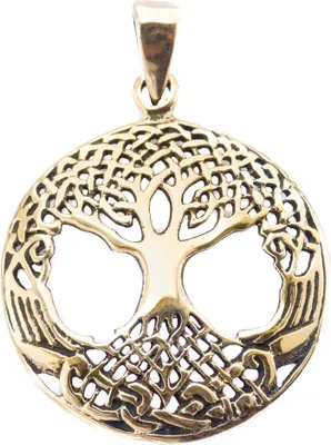 Produktbild von Weltenesche Yggdrasil Bronze Anhänger Schmuck - Lebensbaum - 34x25mm