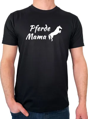 Produktbild von Huuraa Herren T-Shirt Pferdemama Silhouette M Black Bio Baumwolle Fairtrade Herrenshirt Geschenkidee