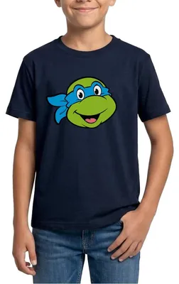 Produktbild von Spreadshirt Teenage Mutant Ninja Turtles Leonardo Kostüm Karneval Teenager T-Shirt, 152/164 (12-14 Jahre), Navy