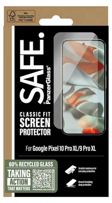 Produktbild von PanzerGlass SAFE. by ® Displayschutz Google Pixel 10 Pro XL | 9 Pro XL | Classic Fit, Google, Google - Pixel 10 Pro XL 5G, Trockene Anwendung, Kratzresistent, Schockresistent, Transparent, 1 Stück(e)