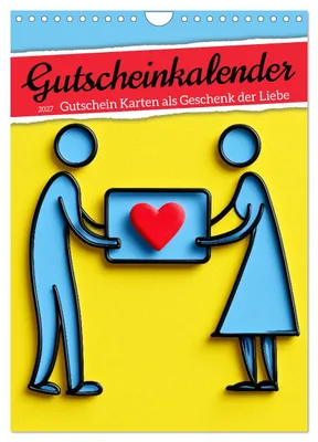 Produktbild von Gutscheinkalender - Gutschein Karten als Geschenk der Liebe (Wandkalender 2027 DIN A4 hoch), CALVENDO Monatskalender