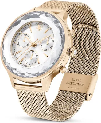 Image de Swarovski Nova Chrono Uhr, Schweizer Produktion, Metallarmband, Goldfarben, Champagne-vergoldetes Finish NOVA CHRONO:MB PCG/WHT/PCG 5677500
