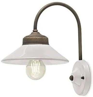 Obrázek produktu pro Nástěnná lampa Vintage Colors z kovu a keramiky, krémová, 1 žárovka E27