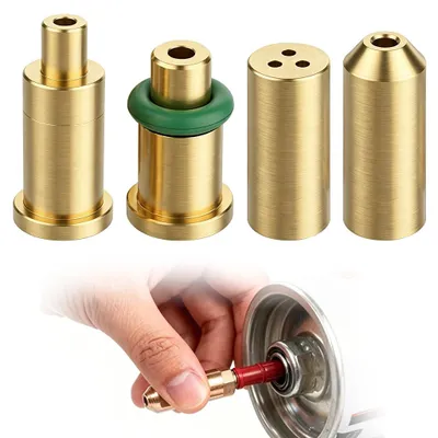 4-in-1 Gas-Nachfülladapter aus Messing, 4 Düsen