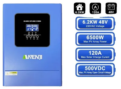 Produktbild von Solarwechselrichter, MPPT-Technologie, WLAN-Konnektivität, ANJ-6200W-48PL-WIFI, 220-240V