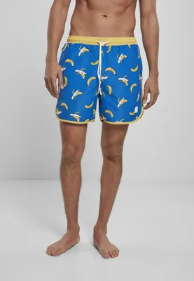 Produktbild von Urban Classics Badehose Pattern Retro Swim Shorts Banana Aop Blue-3XL