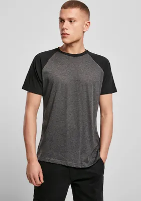 Obrázok produktu pre Build Your Brand BY007 | Raglánové pánske tričko - farba: Charcoal (Heather)/Black - veľkosť: XL