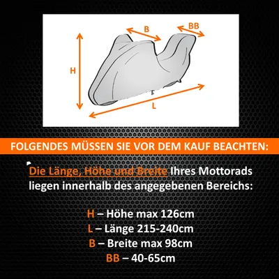 Produktbild von Motorrad Abdeckplane Motorradabdeckung L mit Box Outdoor Wasserdicht
