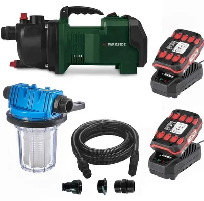 Produktbild von PARKSIDE 40V Akku-Gartenpumpe PGPA 40-Li + 2 x Akku 2 Ah + Saugschlauch, Filter