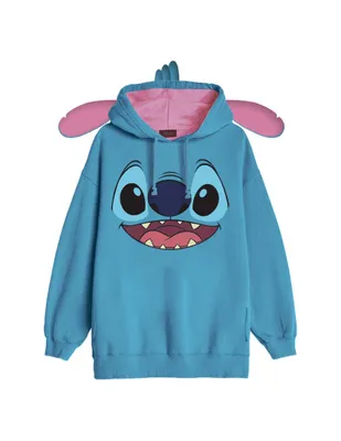 Produktbild von Lilo & Stitch Frauenhoodie L Hellblau Uni Stitch-Anzug