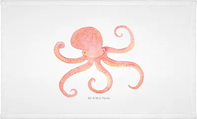 Produktbild von Mr. & Mrs. Panda Handtuch Tintenfisch - Weiß - Geschenk, Lustige Sprüche, Krake, Ozean, gesichtshandtuch, gesichtstuch, Meerestier, Wasser, Meer, kleines, 50x100