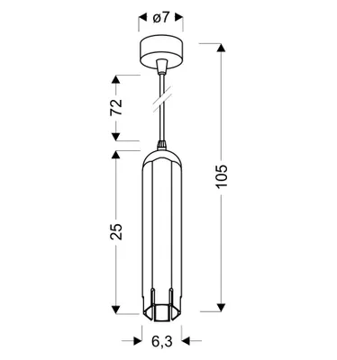Zdjęcie produktu dla Lampa wisząca TUBA 1X50W GU10 6,3/25 CZARNY 31-77691 Candellux