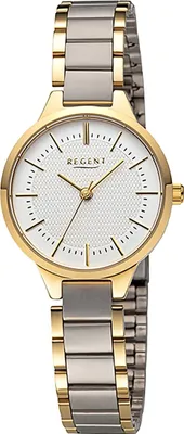 Produktbild von Regent Metall Damen Uhr Armbanduhr Quarz gold silber Metallarmband D2URF1503