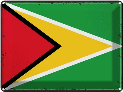 Produktbild von vianmo Blechschild 30x40 cm Guyanas Retro Guyana Flagge Fahne Wappen