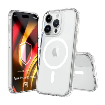 Obrázok produktu pre Pancierované priehľadné puzdro so zadným krytom MagSafe pre Apple iPhone 16 Pro Max - 3mk Hardy LiqForce MagCase