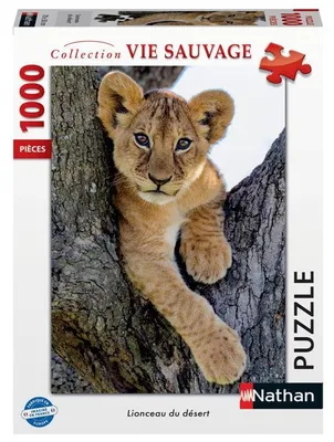 Obrázok produktu pre Nathan – 1000-dielne puzzle – Mladý púštny lev – Od 14 rokov – Dokonalé zapadanie dielov – Kolekcia divokých zvierat – 12001884
