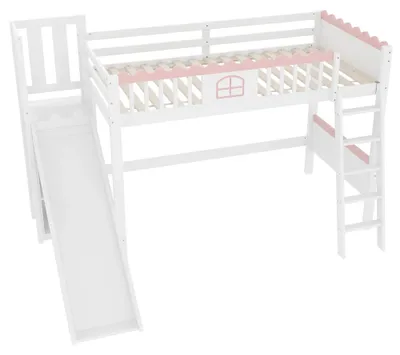 Image de Lit superposé - CQY20251018 - 90 x 200 cm - Modèle B - Éclairage LED - Armoire - Rangement - Blanc