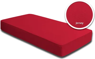 Produktbild von Spannbettlaken Babybett Kinder rot 60 x 120 cm - 70 x 140 cm Jersey Baumwolle