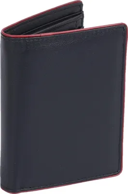 Produktbild von Leder Kombibörse schwarz mit rotem Rand Brieftasche