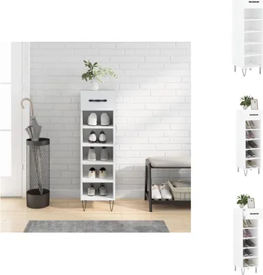 Zdjęcie produktu dla vidaXL Szafka na buty biała 30x35x105 cm materiał drewnopochodny - Szafki