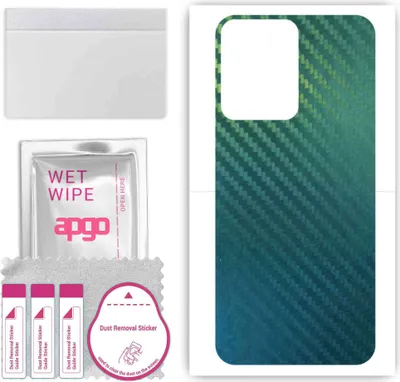 Produktbild von apgo Rückseite Schutzfolie, Skin, kompatibel mit Vivo Y77E T1, Hinten Displayschutzfolie aus Vinylfolie, kratzfest, einfache Montage - Kohlenstoff-Chamäleon CAKA1