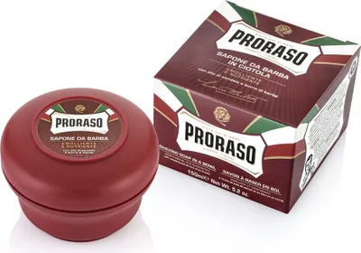 Obrázek produktu pro Proraso Shaving Soap in A Jar Coarse Beards, Mýdlo na holení, Pánské, Univerzální pleť, 150 ml, Hydratující, Vyživující, Změkčující, Dávkovač