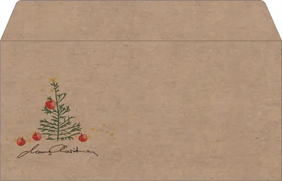 Produktbild von SIGEL DU255 Weihnachts-Umschlag "Christmas with apples" - beige, grün, rot - gummiert - DIN lang - 50 Stück