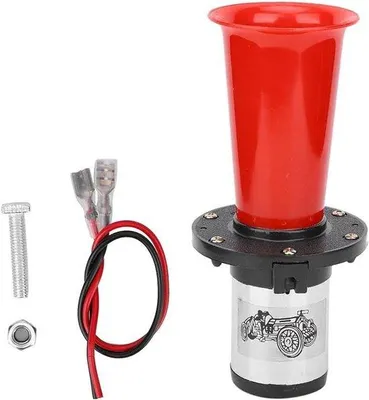 Immagine prodotto di Clacson per moto - Altoparlante - Segnalazione stradale - Design vintage - 12 V 110 dB - Cromato
