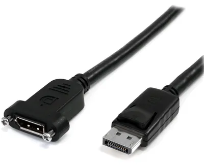 Produktbild von StarTech.com 91cm DisplayPort Kabel für Panelmontage - 4K x 2K - DisplayPort 1.2 Verlängerungskabel Stecker auf Buchse - DP Video Extender Kabel mit Buchse(Panelmontage) - DP Monitorkabel, 0,9 m, DisplayPort, DisplayPort, Stecker, Buchse, 4096 x 2160 Pixel