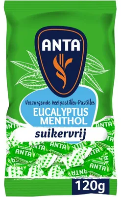 Produktbild von Anta Eucalyptus Bonbons suikervrij 120g – zuckerfreie, erfrischende Bonbons