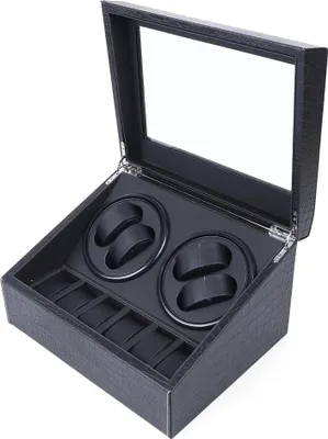 Produktbild von Uhrenbeweger - Automatische Box - 2 Drehrichtungen Rechts/Links - Für 10 Uhren - EU-Stecker - Rechteckig - Schwarz