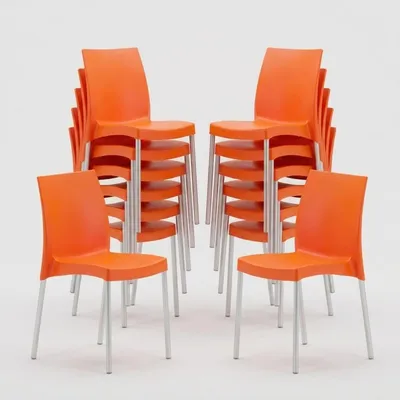 Produktbild von 20er Set Stühle Küchenstuhl Esstischstuhl Esszimmerstuhl Grand Soleil Boulevard - Orange