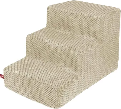 Obrázek produktu pro Schody pro psy Schody pro kočky Schody pro domácí mazlíčky Pomůcka pro lezení Plyšový potah 3 stupně Béžová barva
