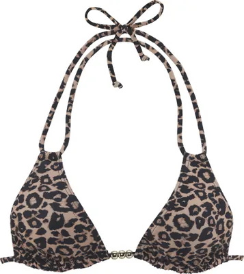 Produktbild von VIVANCE Triangel-Bikini-Top Thora schwarz nougat bedruckt Größe 38 Cup C/D
