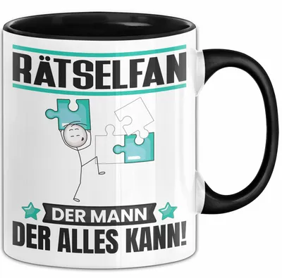 Produktbild von Rätselfan Tasse Geschenk für Rätselfan Der Mann Der Alles Kann Geschenkidee zum Geburtstag (Schwarz)